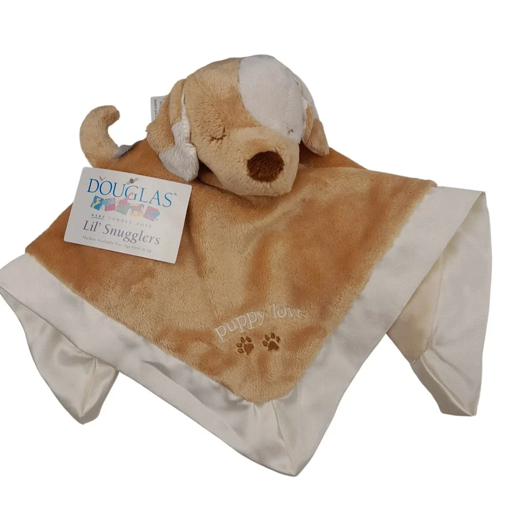 Douglas Baby Lil Snugglers Puppy Love Security Blanket Tan Dog Lovey 1406 NWT